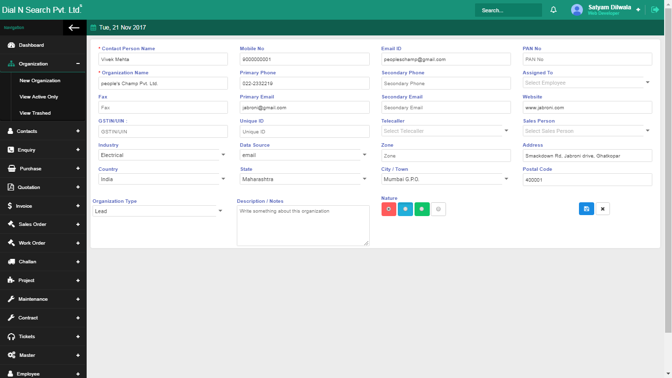 Add new organization