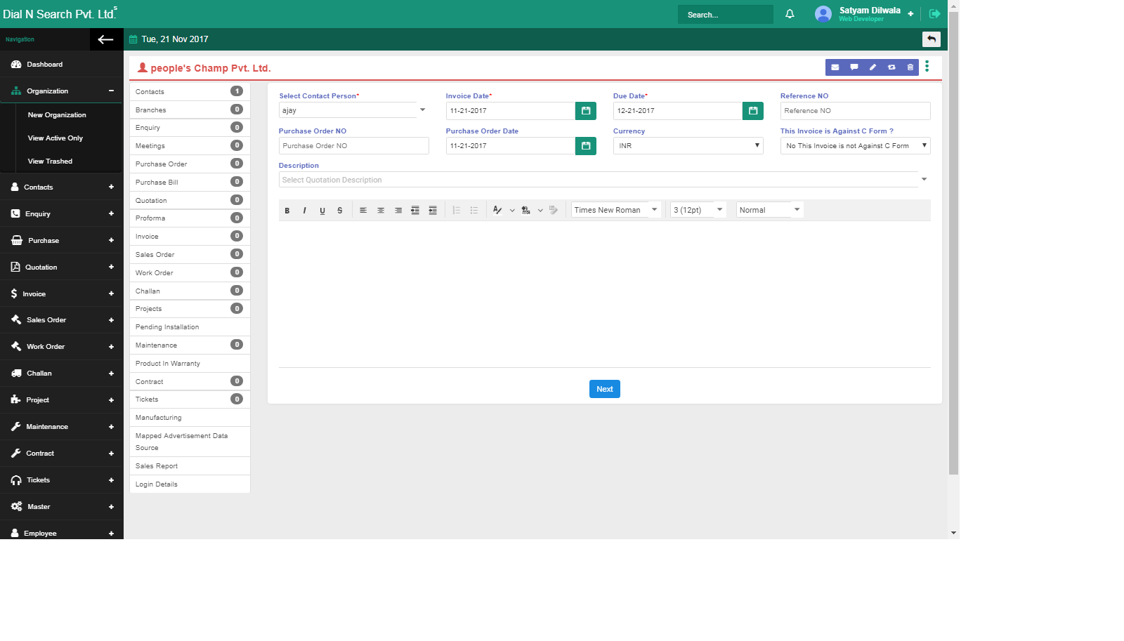 Convert to Proforma Invoice against Quotation 1